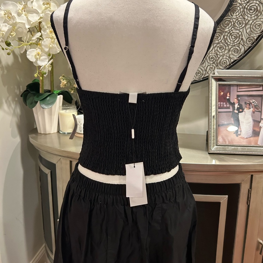 Jason Wu Black Maxi Skirt Set with White Embroidered Trim size M #163 NWT - Picture 5 of 10